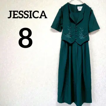 JESSICA [ 8 ] 반팔 롱 원피스 레이어드 스타일 그린