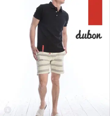 DUBON KANOKO POLO (블랙) 사슴 무늬 피케 셔츠 블랙