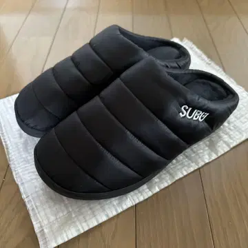 새상품급 SUBU 블랙 퀼팅 슬리퍼 24cm