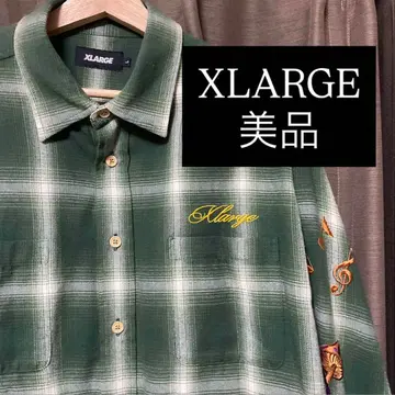 [ 새상품급 ] XLARGE 엑스라지 체크 셔츠 셔츠 스트릿 그린