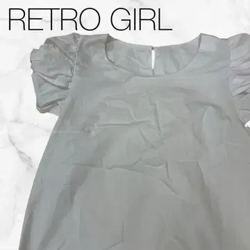 [레트로걸] 상의 셔츠 화이트 반팔 무지 소매 끝 프릴