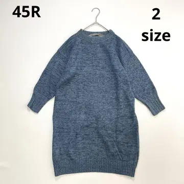 6385 [새상품급] 45R 인디고 염색 코튼 니트 원피스 남색