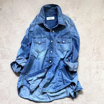 헬시 데님 Healthy DENIM 데님 셔츠 더블 턱 S