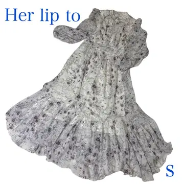 Her lip to 꽃무늬 맥시 롱 원피스 프릴 S 사이즈