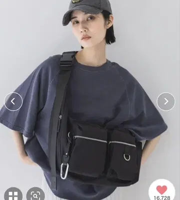 지나시스 나일론 W 포켓 바디 BAG 블랙