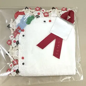 치카자와 레이스 도시코이 일본 화이트 손수건