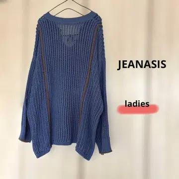 JEANASIS 파랑 메쉬 시스루 니트 긴팔