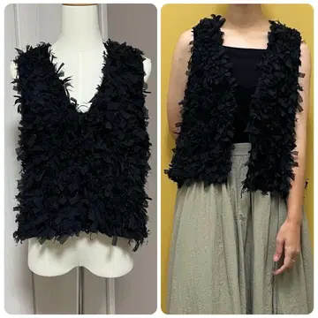 유이티 티 무니 리본 프린지 베스트 베스트 프린지 앙카르네 마레 메트