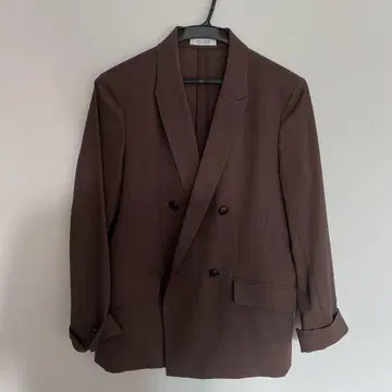 PLST 브라운 더블 브레스트 자켓