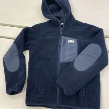 네이비 플리스 자켓 후드 부착