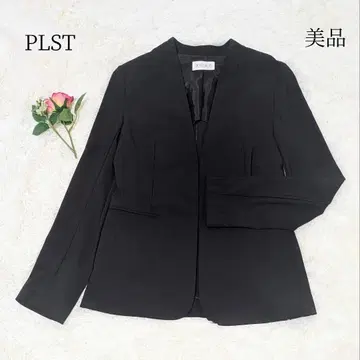 인기 플라스테 나일론 트리코 노카라 자켓 블랙