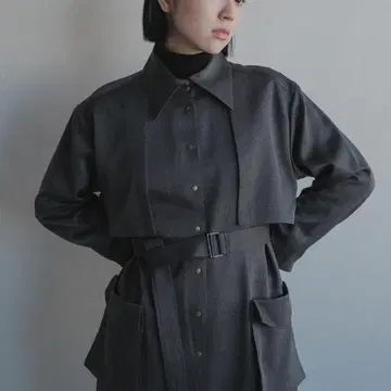 [ USED ] foufou 건 플랩 뉴트럴 코트 M