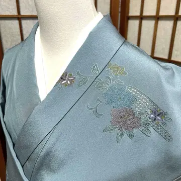 순수 실크 츠케사게 [ 수원 자수 소주 자수 꽃들 ]
