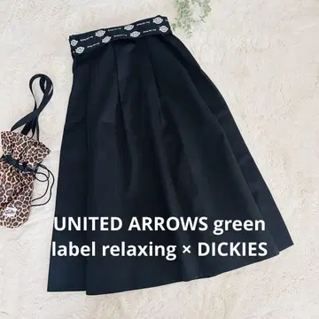 미사용급 애로우즈 x DICKIES 디키즈 별주 롱 스커트 블랙