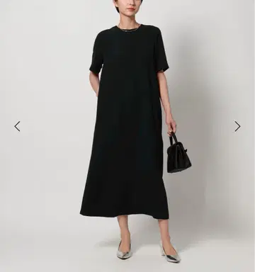 UNITED ARROWS drapy 숏 슬리브 원피스 블랙 38