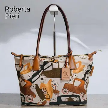 새상품급 로베르타 피에리 자동차 패턴이 귀여운 나일론 토트백 숄더 가능