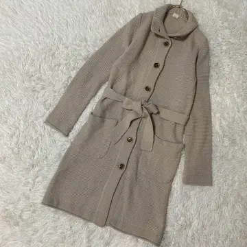 SHIPS 롱 가디건 코트 핑크 베이지 스타일리시