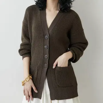 컨디션 최상 윔 가젯 최근 모델 린넨 편모 가디건 다크 브라운