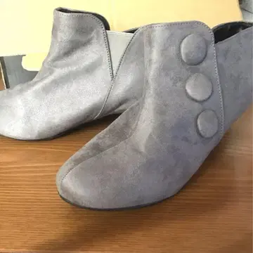 여성용 신발 부츠 로우힐 그레이 시마무라 아베일 편안한 버튼
