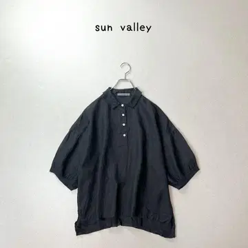 sun valley 내추럴 취급 린넨 100% 린넨 리브 블라우스