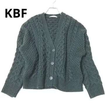KBF 가디건 겉옷 케이블 짜임 그레이 계열 큼직한 니트 가을/겨울