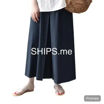 SHIPS.me 쉽스 팬츠 턱 큐롯 팬츠 면 린넨 린넨