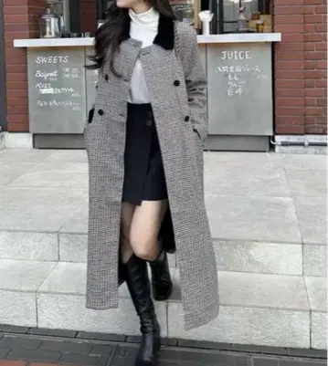 holidayandholiday 롱 체크 코트