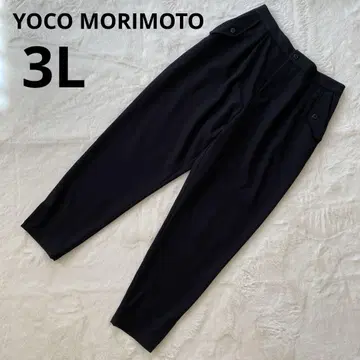YOCO MORIMOTO 블랙 테이퍼드 팬츠 3L 사이드 슬릿