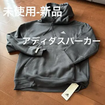 adidas 그레이 후드 부착 후드티 M 사이즈 택 포함 미사용 새상품