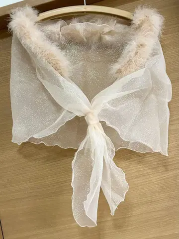 숄 더스티 핑크 퍼 탈부착 가능