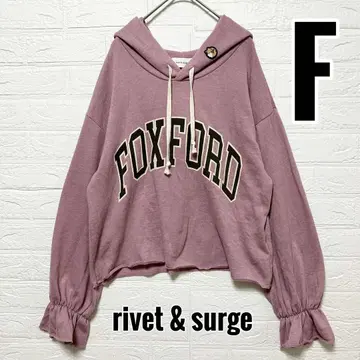 rivet & surge 후드티 얇은 소재 핑크 숏 기장 여우 [ F ]