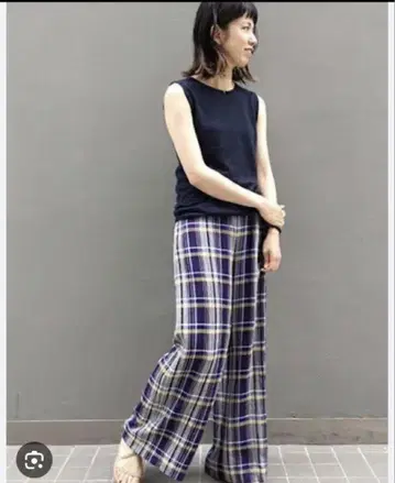 프레임워크 레이온 린넨 마드라스 체크 셔링 팬츠