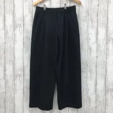 [ UNIQLO ] 브러쉬드 저지 턱 와이드 팬츠 다크 그레이 L