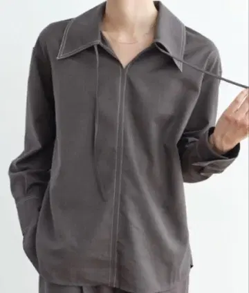 뮤엘 시크 블라우스 셔츠 올 메스 블라우스 여성용 그레이