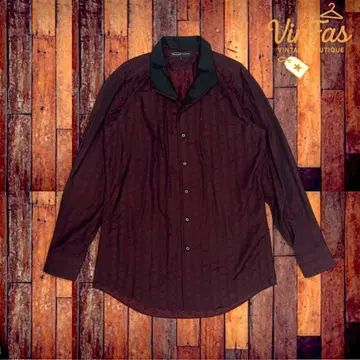 Le orme. 긴팔 셔츠 L 레드 남성용 블랙 vintage