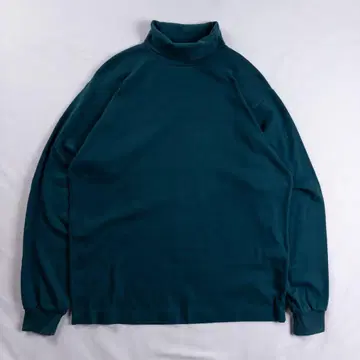 빈티지 구제 의류 USA제 90s 터틀넥 플레인 그린 그린 롱 T