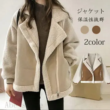 아우터 블루종 페이크 무스탕 자켓 무스탕 코트 보아 자켓