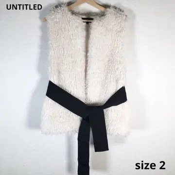 새상품급 UNTITLED 언타이틀 퍼 베스트 베스트 아우터 2 화이트