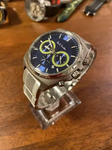 새상품급 Paul Smith 크로노그래프 손목시계 네이비