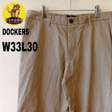 USA 구제 의류 DOCKERS 치노 팬츠 W33 L30 노턱 베이지
