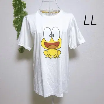 명랑 개구리 뽕키치 캐릭터 반팔 T셔츠 화이트 LL 면 100%