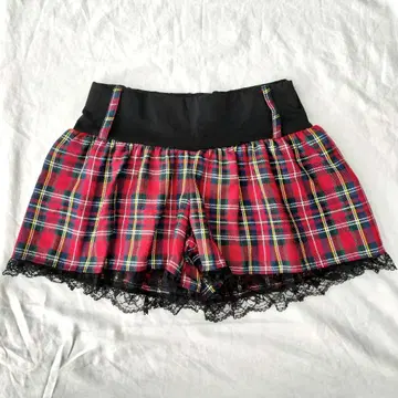 TRALALA 숏팬츠 체크 레이스 트루랄라