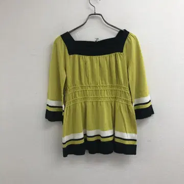 리플렉트 개더 절개 상의 그린 계열 스퀘어넥 9호 고급
