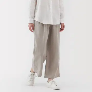 무인양품 린넨 워싱 이지 와이드 팬츠