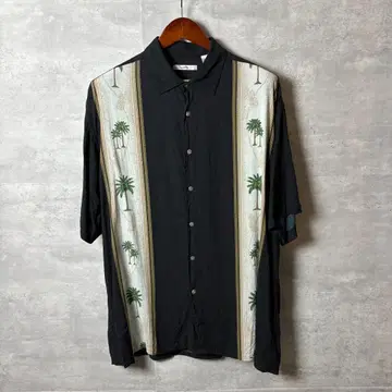 Campia Moda 90s 빈티지 하와이안 셔츠 레이온 XL 블랙