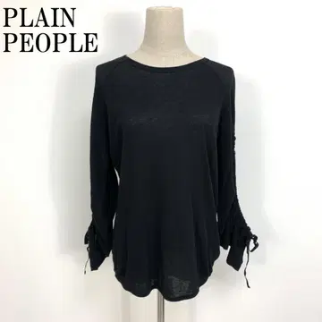 플레이인피플 긴팔 상의 롱T 면 린넨 리본 블랙 2 B22