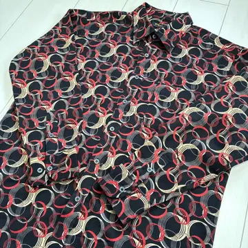 70s 빈티지 구제 의류! Re x 사이키델릭 히피 올 패턴 셔츠 긴팔