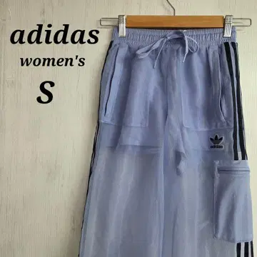 아디다스 오리지널 여성용 메쉬 트랙 팬츠 S 로고 스카이블루
