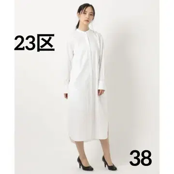 미사용급 23구 밴드 카라 셔츠 원피스