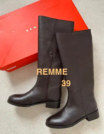 미사용 새상품 [ REMME ] BASIC 롱 부츠 브라운
